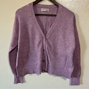 Anthropologie Purple Cardigan Sweater Size S